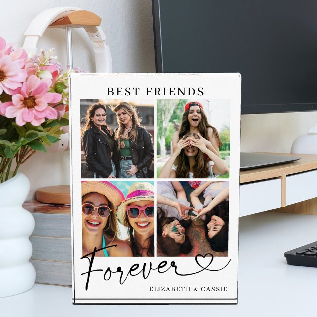 Best Friends Forever Heart Script Typography Photo Block (Creator Uploaded)