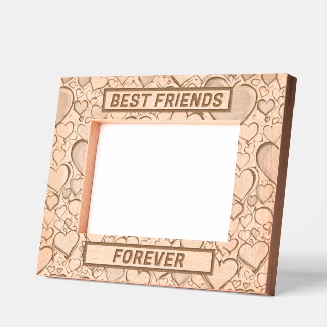 BEST FRIENDS FOREVER HEARTS ENGRAVED FRAMES (Left)