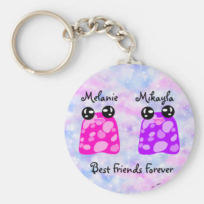 montage lilla auroch Best Friends Forever Kawaii Button Keychain | Zazzle.com
