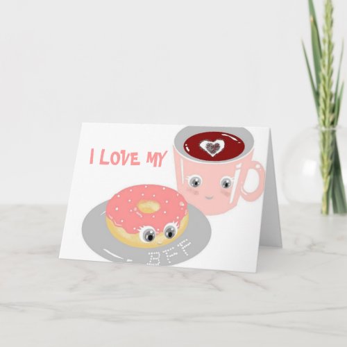 Best Friends Forever Kawaii Coffee and Donut BFF Card