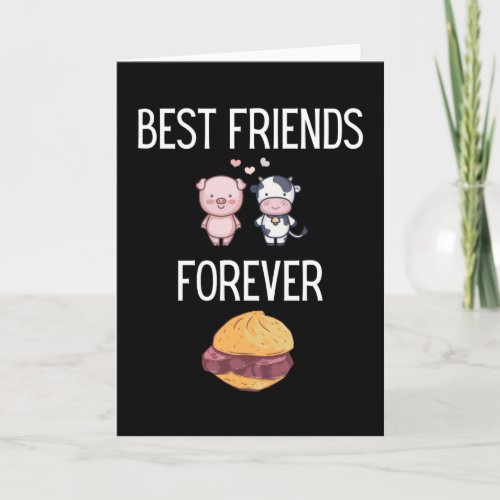 Best friends forever Leberks Pig Cow Meatloaf Card