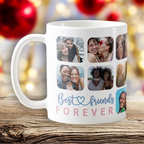 Best Friends Forever Modern 14 Photo Collage  Coff Coffee Mug