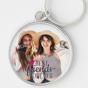 Best friends forever modern BFF photo Keychain