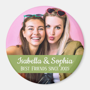 Best friends forever modern BFF photo Magnet
