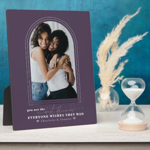 Best Friends Forever  Modern Simple Arched Photo Plaque