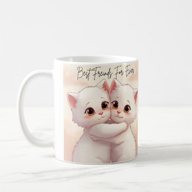 Best Friends Forever Mug - Two Cute Cats Hugging C (Left)