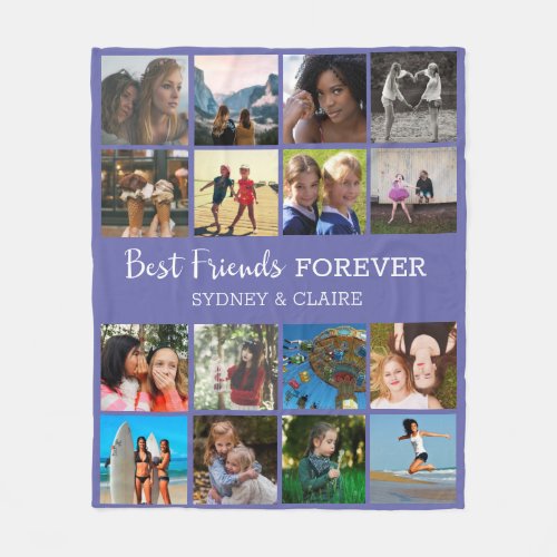 Best Friends Forever Mulit Photo Friendship Fleece Blanket