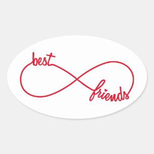 Best friends forever oval sticker