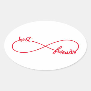 Best friends forever oval sticker