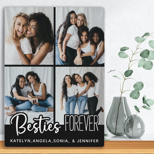 Best Friends Forever Personalized 4 Photo Collage Plaque (Creator Uploaded)