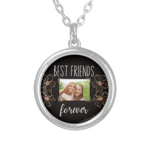 Best friends forever personalized custom photo silver plated necklace