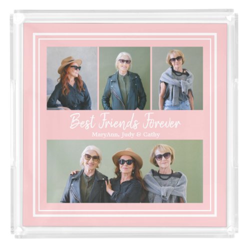 Best Friends Forever Personalized Photo Acrylic Tray