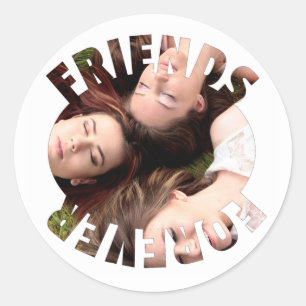 Best friends forever personalized photo classic round sticker
