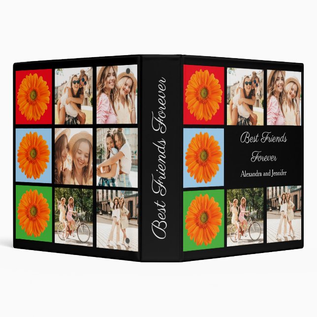 Best friends forever personalized photo collage 3 ring binder (Background)