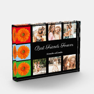 Best friends forever personalized photo collage block