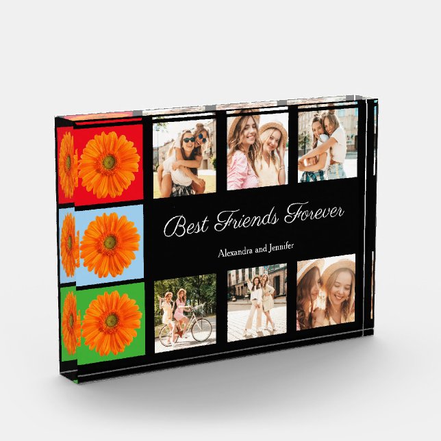 Best friends forever personalized photo collage block (Left)