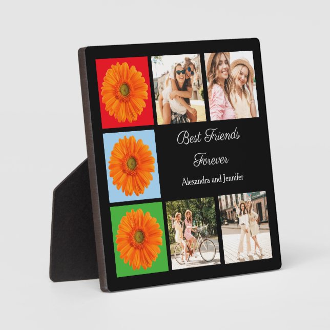 Best friends forever personalized photo collage plaque (Front)