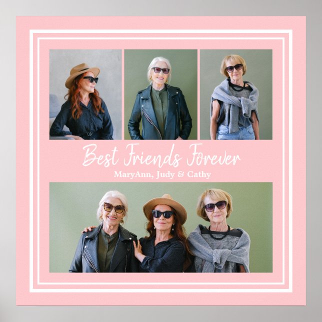 Best Friends Forever Personalized Photo Poster (Front)