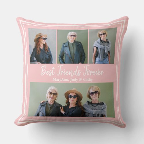 Best Friends Forever Personalized Photo Throw Pill Throw Pillow