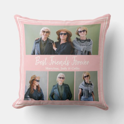 Best Friends Forever Personalized Photo Throw Pillow