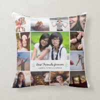 Best Friends Forever Photo Collage Bff Friendship Throw Pillow