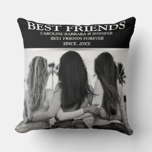 Best Friends Forever Photo Collage Friendship Throw Pillow