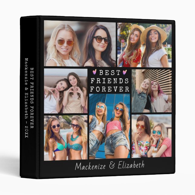 BEST FRIENDS FOREVER Photo Collage Scrapbook Album 3 Ring Binder (Front/Spine)