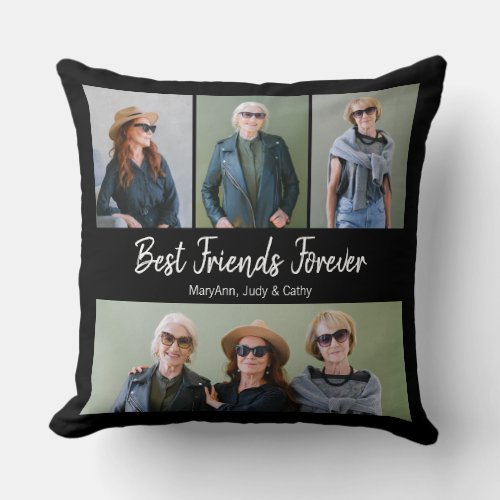 Best Friends Forever Photo Collage  Throw Pillow