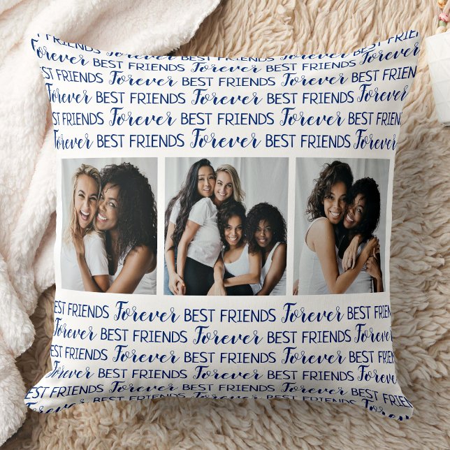 Best Friends Forever Photo Collage Throw Pillow (Creator Uploaded)