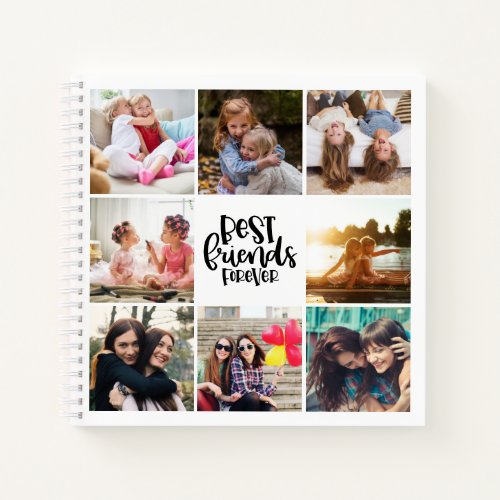 Best Friends Forever Photo Collage Typgraphy Notebook