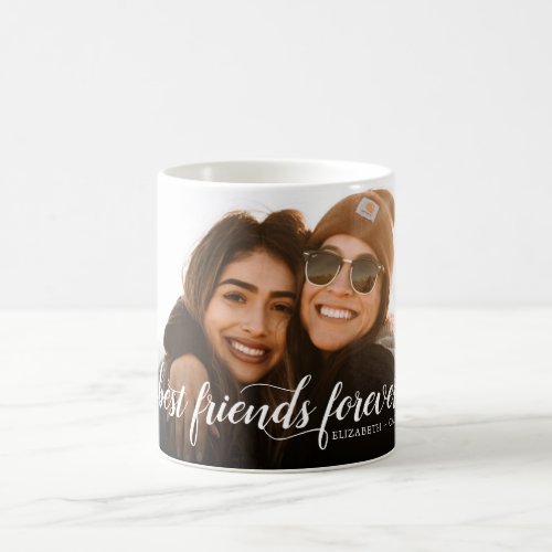 Best Friends Forever Photo Elegant Modern Script Coffee Mug