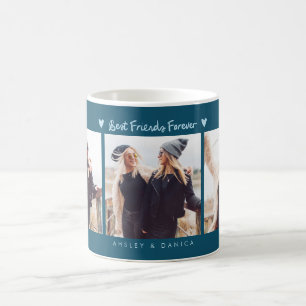 Best Friends Forever Photo Multi Photo Teal Coffee Mug