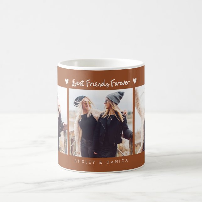 Best Friends Forever Photo Multi Photo Terracotta Coffee Mug (Center)
