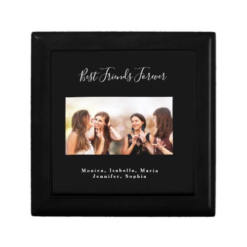 Best friends forever photo names black white gift box