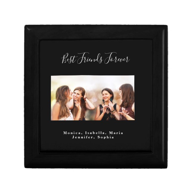 Best friends forever photo names black white gift box (Front)