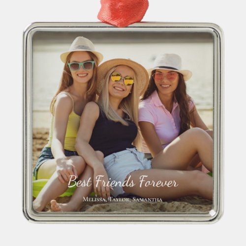 Best Friends Forever Photo Names  Metal Ornament