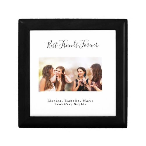 Best friends forever photo names white black gift box