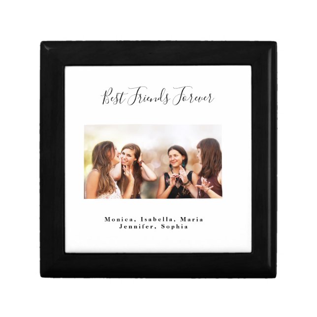 Best friends forever photo names white black gift box (Front)