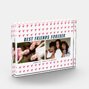 Best Friends Forever Pink Heart Galentine 2  Photo Block