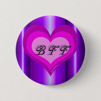 Best friends forever purple heart pinback button