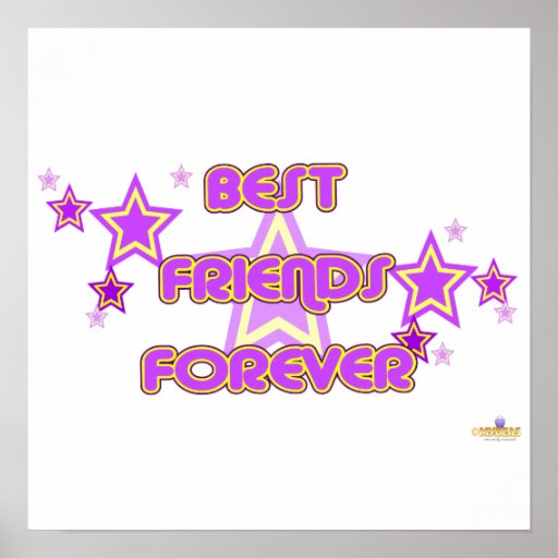 Best Friends Forever Purple Yellow Stars Posters | Zazzle