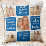 Best Friends Forever Retro Blue Custom 5 Photo Throw Pillow<br><div class="desc">Celebrate your best friends with a custom photo collage pillow in a modern color block design. This unique best friends pillow is the perfect gift whether its a birthday, friends giving , or Christmas. We hope your special best friends pillow will become a treasured keepsake for years to come. ....</div>