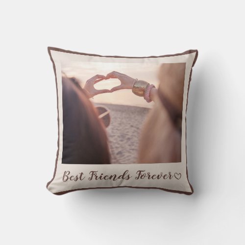 Best Friends Forever Single Photo Throw Pillow