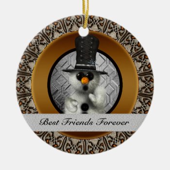 Best Friends Forever Snowman Christmas Ornament by christmas_tshirts at Zazzle