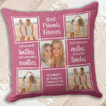 Best Friends Forever Stylish 5 Photo Collage Pink Throw Pillow<br><div class="desc">Celebrate your best friends with a custom photo collage pillow in a modern pink design. This unique best friends pillow is the perfect gift whether its a birthday, friends giving , or Christmas. We hope your special best friends pillow will become a treasured keepsake for years to come. . Quote...</div>