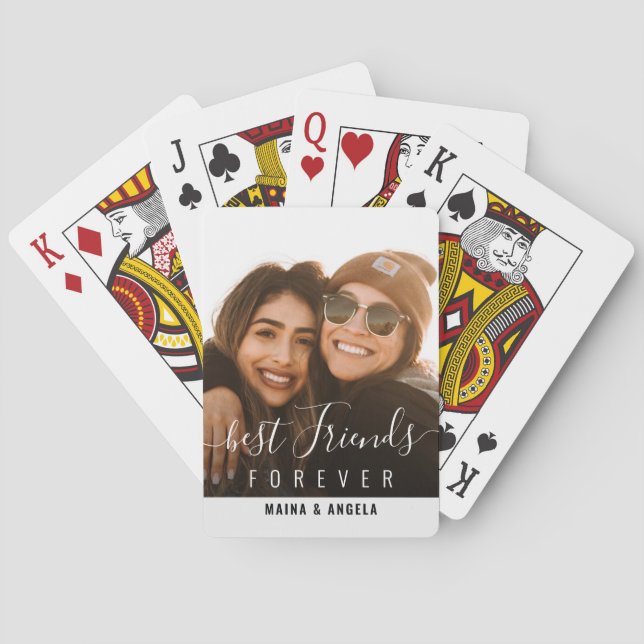 BEST FRIENDS FOREVER | stylish script Poker Cards (Back)