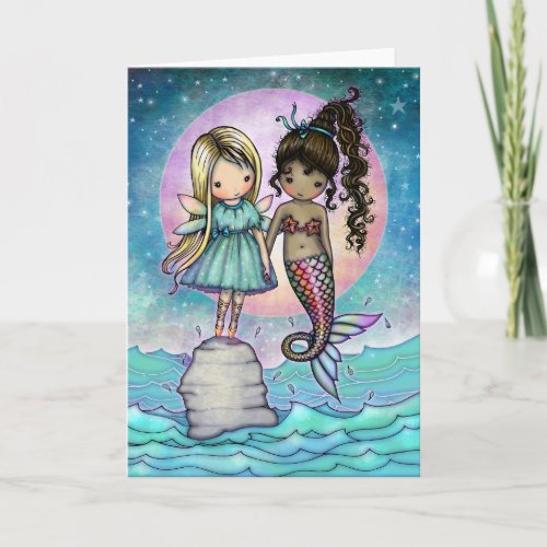 Best Friends Forever Sweet Fairy and Mermaid Card