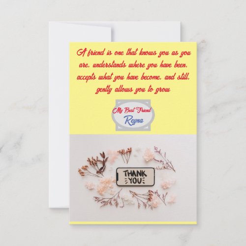Best Friends Forever Thank You Card