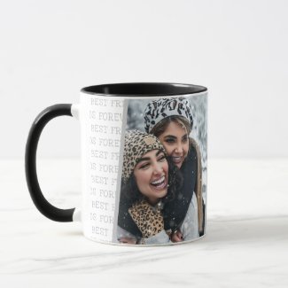 Best Friends Forever Typography Pattern Photo Gift Mug