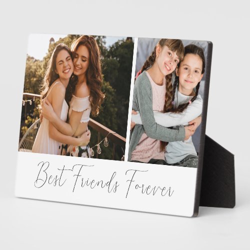 Best friends forever white photo handwritten plaque